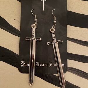 Silver Sword Earrings